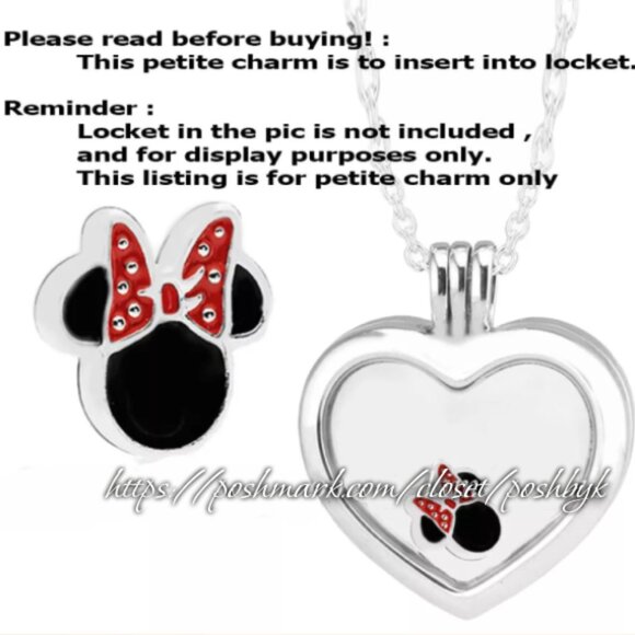 PANDORA Minnie Icon Petite Locket Charm 796520ENMX - Picture 1 of 1